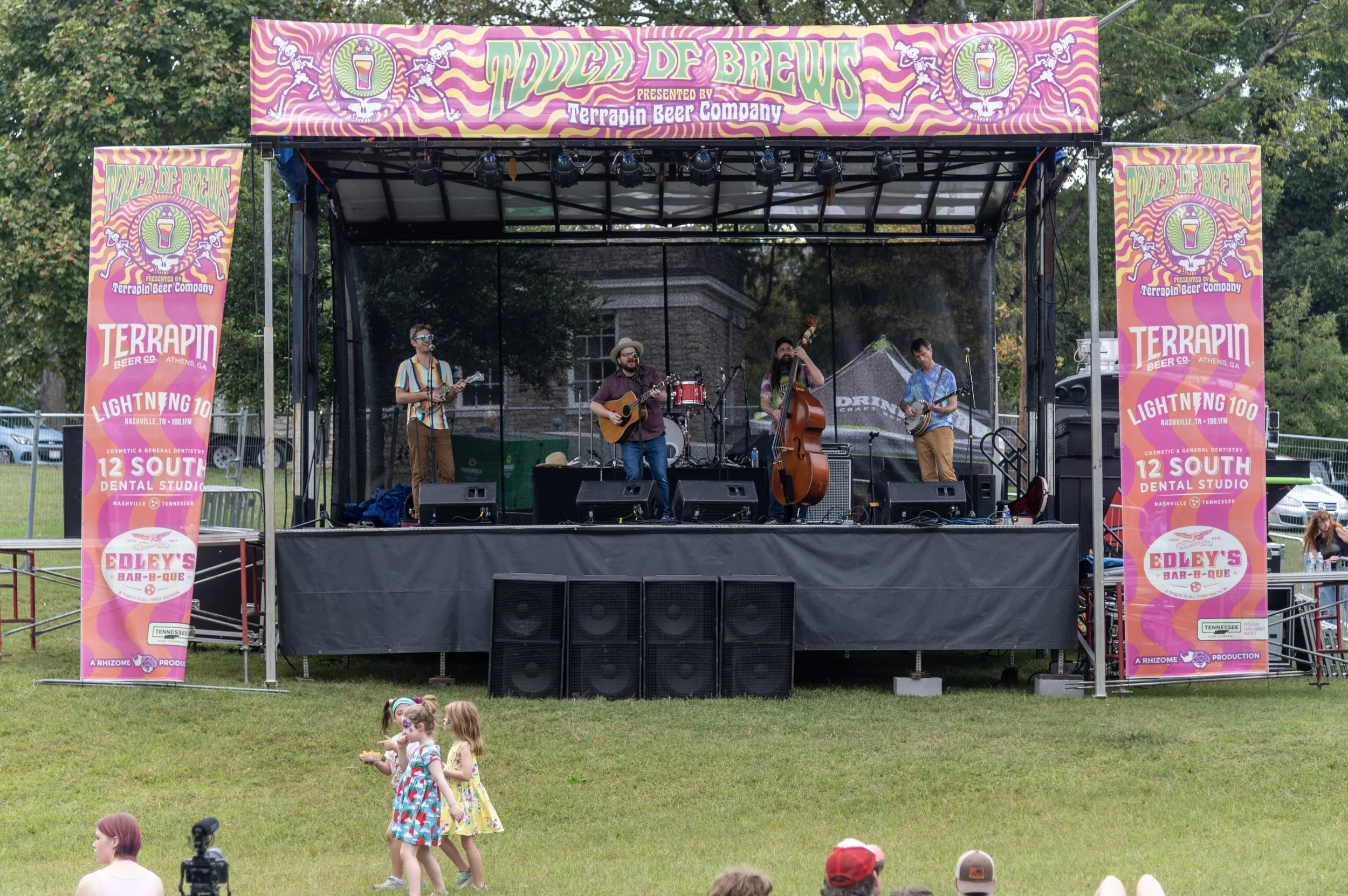 A string band on the first Touch of Brews stage at Sevier Park