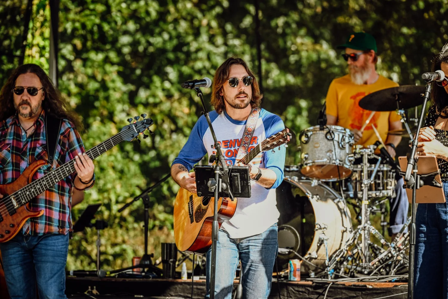 Musicians channeling the Dead on the Touch of Brews 2022 stage at Sevier Park