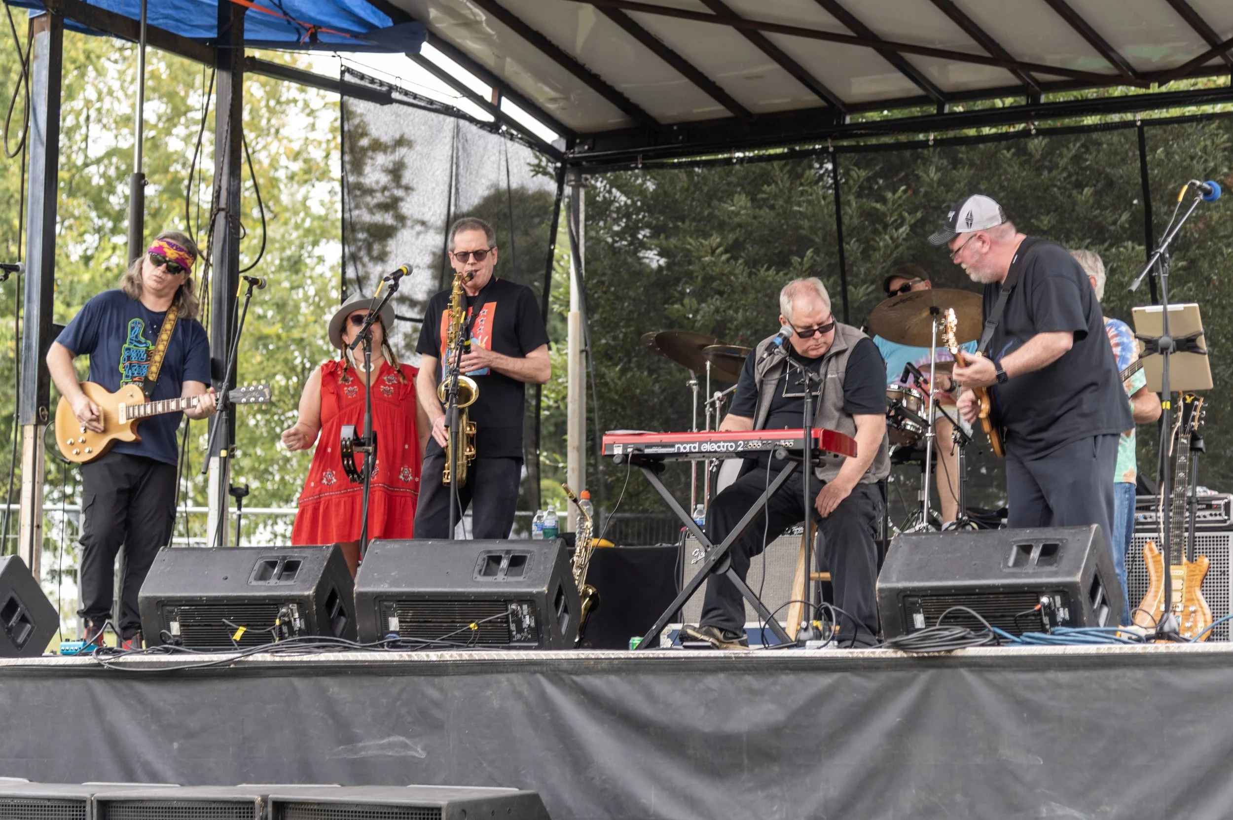 A seven piece band channeling the Dead at Touch of Brews 2021