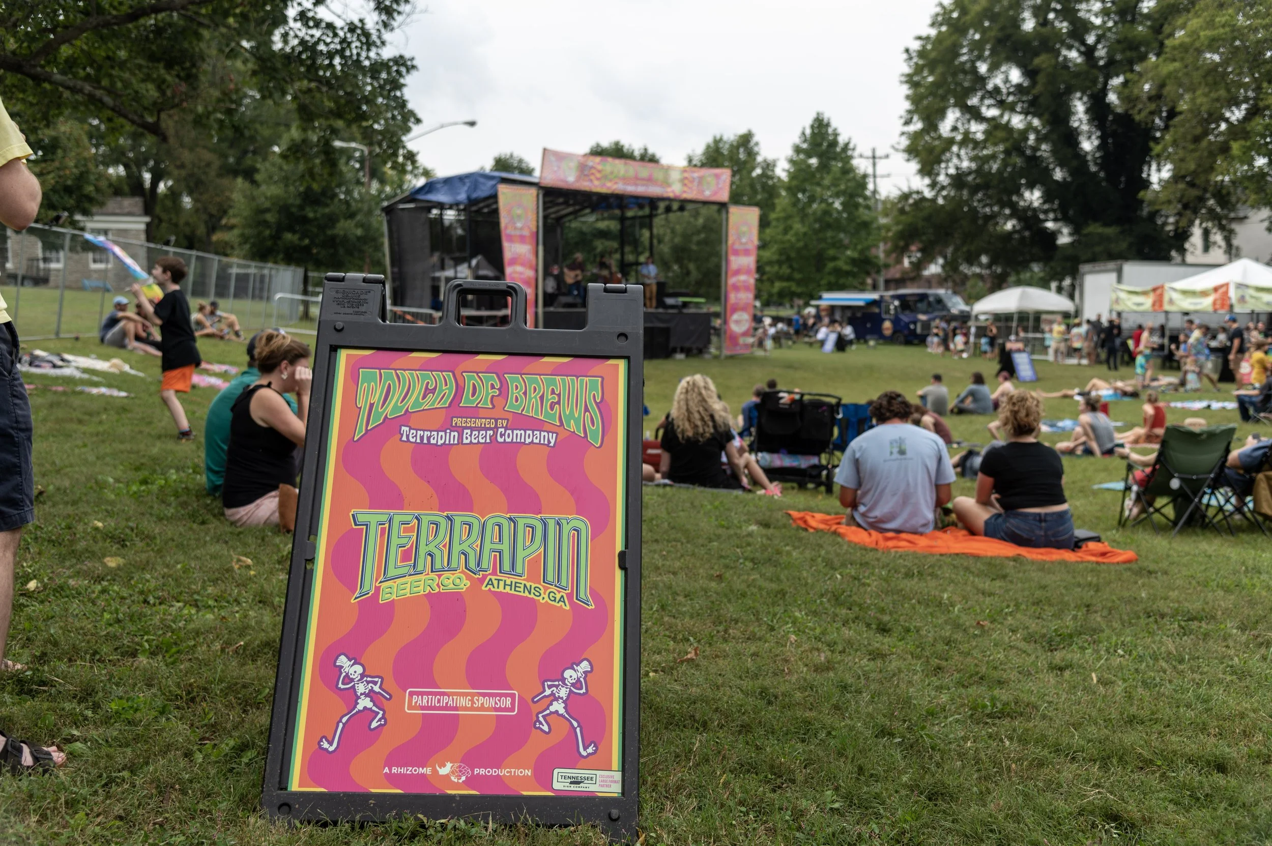 Terrapin sponsor sign with the first Touch of Brews stage beyond
