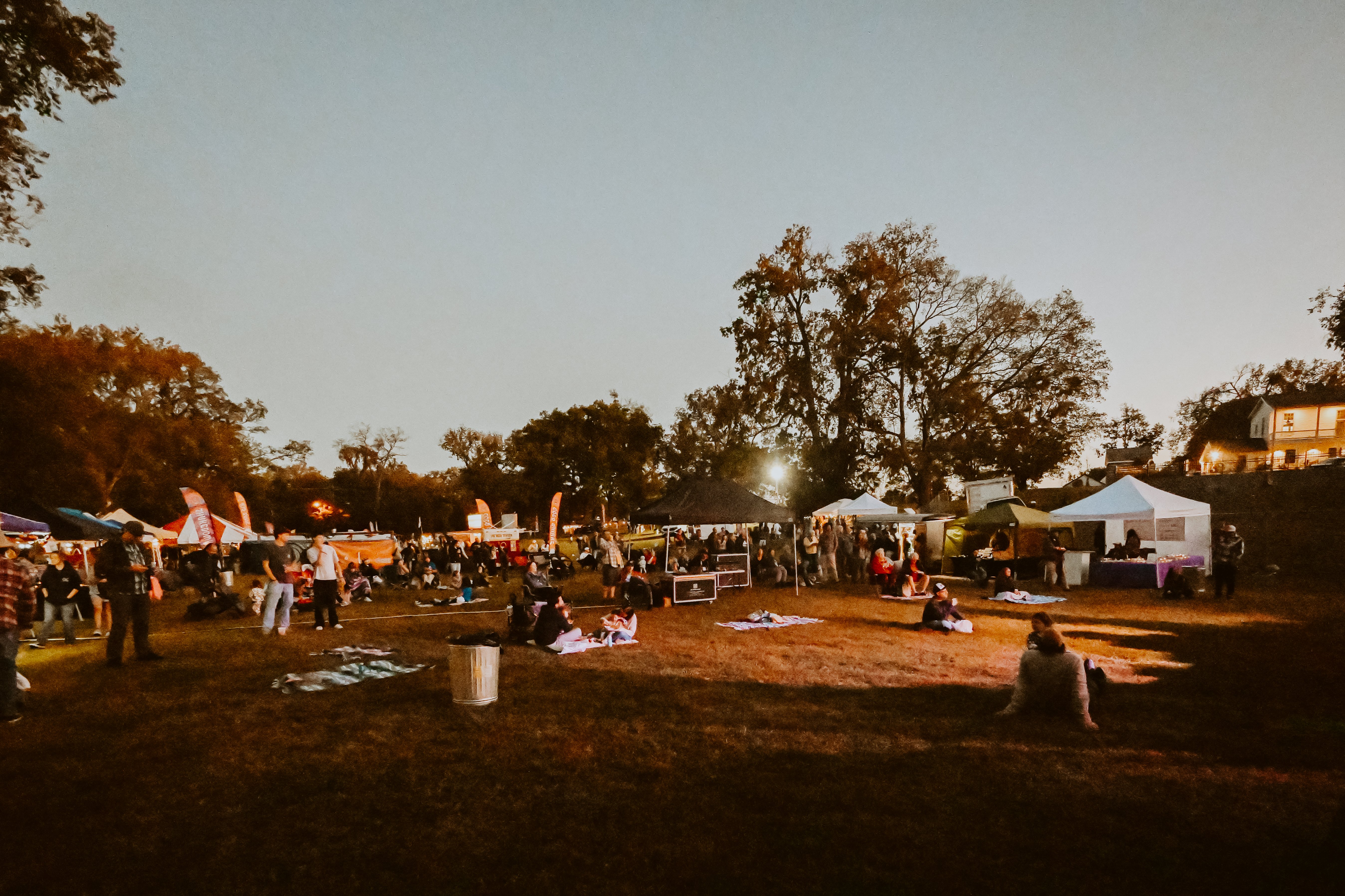 Dusk settling over Touch of Brews 2024 at Sevier Park