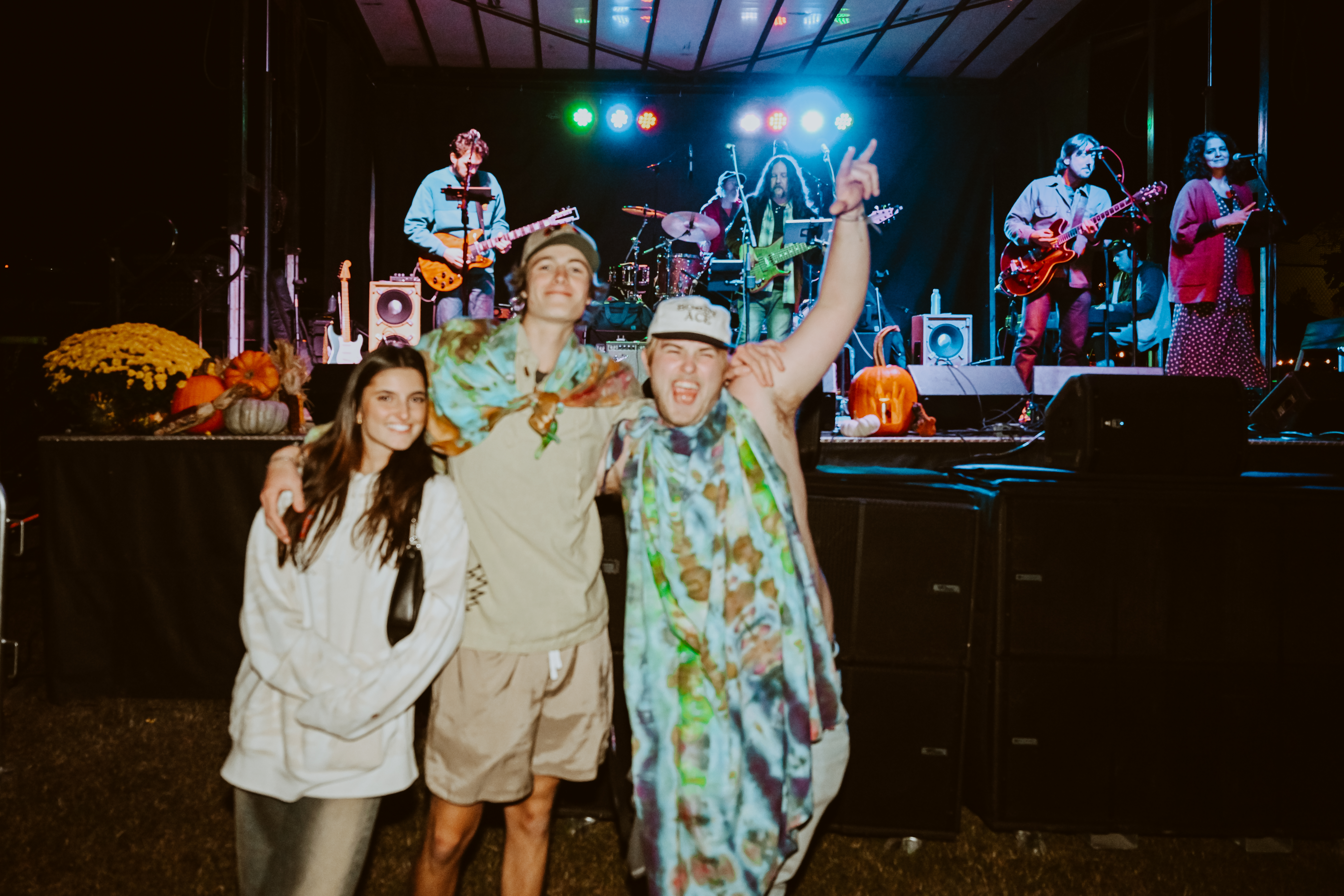 Tie dye crew in front of the stage at Touch of Brews 2024